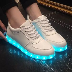 White Led Colorful Light Up Shoes USB Charger